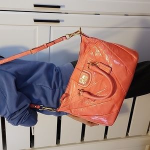 Coach Madison diagonal patent leather julliet bag